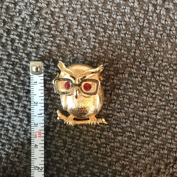Owl Brooch with moving glasses - Picture 4 of 9